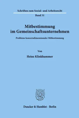 Produktbild von Mitbestimmung im Gemeinschaftsunternehmen.