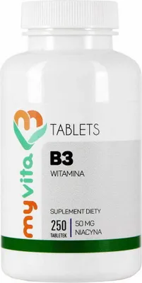 Produktbild von Vitamin B3 Niacin 50 mg MYVITA 250 Tabletten