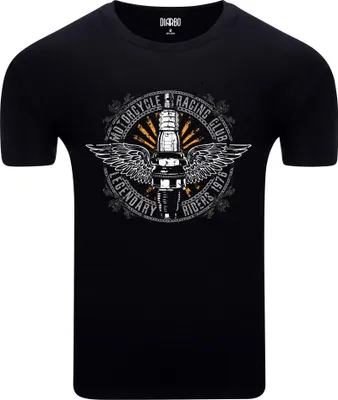 Produktbild von Diarbo Herren T-Shirt mit Motorliebhaber Druck Motorradkerze Schwarz Gr.XXL