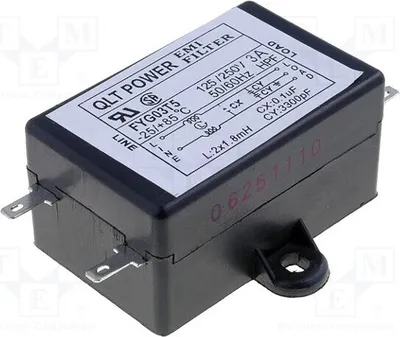 Zdjęcie produktu dla 1x Filtr: Kondensator tłumiący zakłócenia, 250VAC, pojemność: 3,3nF, indukcyjność: 1,8mH, model: FYG03T5. Filtr tłumiący zakłócenia