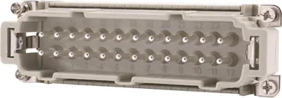 Immagine prodotto di HARTING Han 24ESS inserto maschio (M) doppio connettore a molla con gabbia, 24 poli + PE 500 V, 16 A - 1 pezzo
