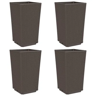Produktbild von vidaXL Pflanzkübel 4 Stk. Braun 32,5x32,5x57 cm PP
