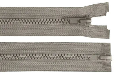1 Reißverschluss 2-Wege 5mm 95 cm teilbar Autolock Doppelzipper mausgrau