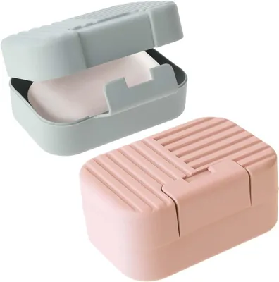 Produktbild von Set mit 2 Reiseseifenschalen – tragbare, auslaufsichere Seifenboxen mit Deckel, ideal für Reisen, Camping und Badezimmer