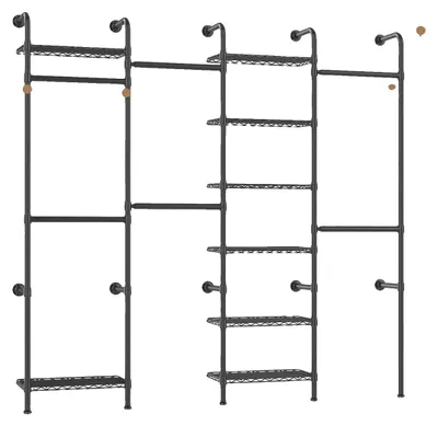 Image de Porte-vêtements mural, largeur réglable, modèle L4