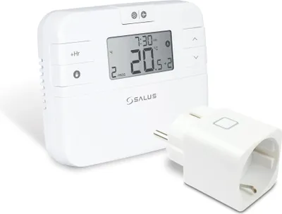Produktbild von Salus Digitales Funk-Raumthermostat, programmierbar, Funk-Empfänger, Schukostecker, 16A, 1 Stk.