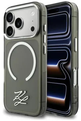 Zdjęcie produktu dla Etui Karl Lagerfeld Iml Kl Script Logo   Magsafe Do Iphone 17 Pro Czarny