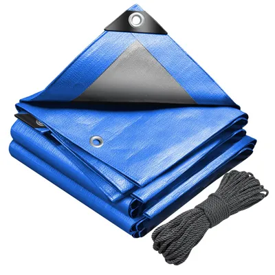 Immagine prodotto di VOUNOT® Telo di copertura 6x8 m, 180 g/m², impermeabile, per autocarri, con occhielli, in tessuto, blu