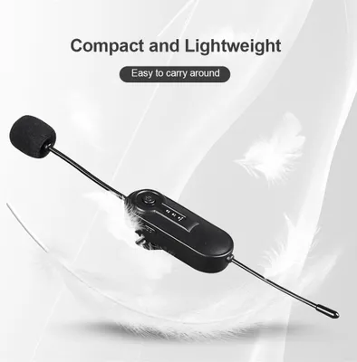 Image de UHF Wireless Microphone Clip-on Mic 50M Effective Transmission Built-in Battery 3.5mm TRRS Plug with 6.35mm TRS Adapter for Smartphone Computer Vlog Video Recording Interview Live Streaming
