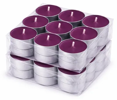 Produktbild von Duft-Teelichter 36er Pack – Duft Brombeere, ca. 4 Stunden Brenndauer, Teelicht Kerzen aus Wachs, rund Ø 4 cm, hergestellt in der EU, für Indoor & Outdoor