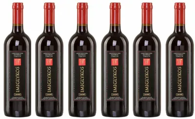 Produktbild von Cavino Imiglykos rot 6x 0,75l Flasche | Lieblicher Rotwein aus Griechenland | 12% Vol. | + 20ml Jassas Olivenöl