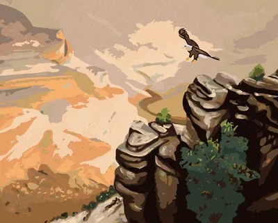 Produktbild von Zuty - Malen nach Zahlen - ADLER ÜBER DEM FELSEN (D. RUSTY RUST), 40x50 cm, mit Keilrahmen (bereits gespannt)