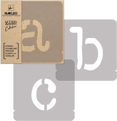 Produktbild von Alphabet Malschablonen Set 42 Stück, 5 cm Buchstaben & Zahlen Typewriter Klein Schriftart, Wiederverwendbare Kunststoff Stencil, DIY