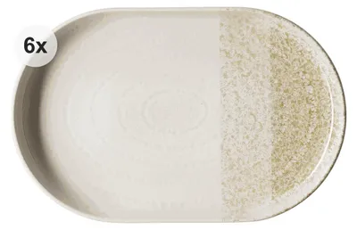 Produktbild von Servierplatte 13 x 20cm 6er Set Trio creme