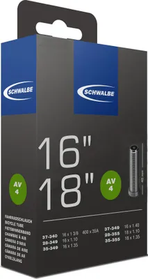 Image de Chambre à air Schwalbe 16' 'AV 4' 16x1 1/8-1 3/8' (28/37-340/355), AV 40 mm, noir (1 pièce)