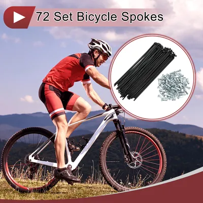 Produktbild von 72 Set 12G Fahrradspeichen 155mm Fahrradfelgenspeichen Kohlenstoffstahl Schwarz