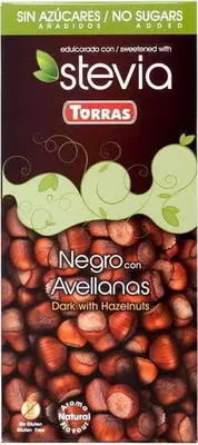 Produktbild von Bitterschokolade mit Haselnüsse 125 g Stevia Torras