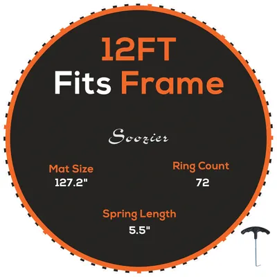 Produktbild von SPORTNOW Trampolinsprungtuch Sprungtuch für Trampolin, Ø323 cm, Sprungmatte, Trampolinzubehör, Trampolin Ersatz, Schwarz