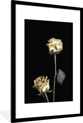 Produktbild von MuchoWow® MuchoWow® Gerahmtes Poster Blume - Weiß - Schwarz 60x90 cm - Poster mit zchwarzem Bilderrahmen - Dekoration - Wandposter Wohnzimmer - Hochwertig