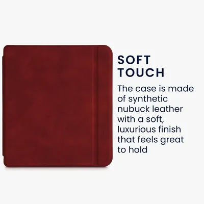 Produktbild von kwmobile Hülle kompatibel mit Tolino Vision 6 - Kunstleder eReader Schutzhülle Cover Case - Dunkelrot