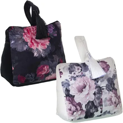Türstopper-Set aus Samt, 6 Stück, Blumenmuster, 17x17x9 cm