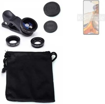 Produktbild von K-S-Trade Smartphone Kamera Linsen Set Kompatibel mit Xiaomi 11T 3in1 Clip-On Kamera Adapter Macro Weitwinkel FishEye Fischauge Objektiv Linse