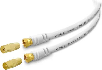 Produktbild von 20m ARLI Antennenkabel weiss vergoldet max. 135 dB