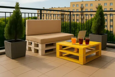 Image de Coussins pour meubles en palettes assise 120x60 / dossier 120x40cm | Coussin de palette beige | coussins d'assise pour meubles en palettes | coussin d'assise pour europalettes