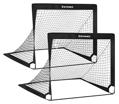Produktbild von Fußballtore für Kinder, 2er-Set, Pop-Up, Schwarz/Rot, 120 x 80 x 80 cm