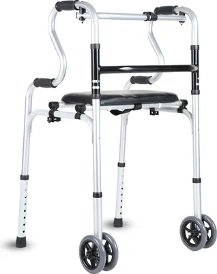 Produktbild von Yakimz Leicht Rollator aus Aluminium bis 180 kg, Gehhilfe, Laufhilfe Höhenverstellbar, faltbar & leicht, 4 Räder