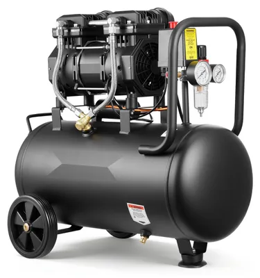 Produktbild von Druckluftkompressor - Ölfreier Luftkompressor 1,5 kW 30 L - Leise Flüsterkompressor - 126 l/min bei 6,2 bar - Max. 8 bar - Tragbar mit Rädern und Griff