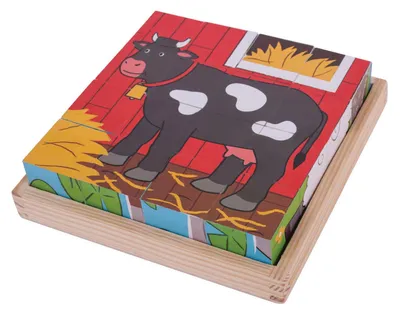 Produktbild von Bigjigs Bauernhof-Würfelpuzzle