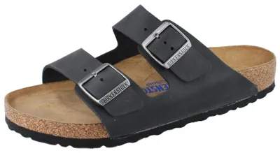 Produktbild von BIRKENSTOCK Arizona BS Herren Pantolette schwarz Fettleder normale Weite Weichbettung - Größe: 46