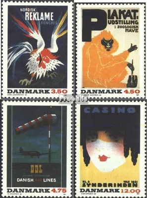 Produktbild von Briefmarken Dänemark 1991 Mi 1012-1015 (kompl.Ausg.) postfrisch Plakatkunst