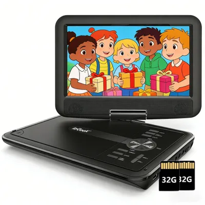 Produktbild von ieGeek 11,5" Tragbarer DVD-Player Mit 9,5" HD-Schwenkbildschirm Für Das Auto, Mit Autoladegerät Unterstützt 5 Stunden Wiedergabe mit 64GB TF-Karrte