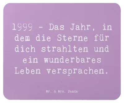 Produktbild von Mr. & Mrs. Panda Mousepad Spruch 1999 Geburtstag - Lavendeltraum - Geschenk, Happy Birthday, computermatte, Glück, Geburtsjahr, Erinnerungen, Mouse Pad, mousematte, Alter