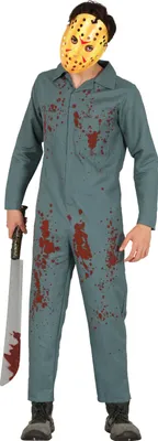 Produktbild von Halloween Psycho Maske Blutige Horror Gestalt Grauenvolle Gruselfigur Schauer Kostüm Angsteinflößendes Kostüm Schreckensfigur Für Halloween Abenteuer, Größe: 14 - 16 Jahre Farbe: Grau