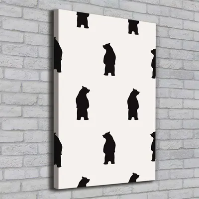 Produktbild von Tulup® Leinwandbild - 70x100cm - Wandkunst - Drucke auf Leinwand - Leinwanddruck - Wohnzimmer Wanddekoration XXL - Wohnung Deko Kunstdrucke - Kinderzimmer - Schwarz - Bären