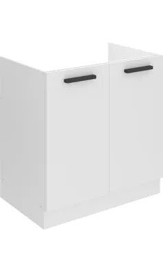 Produktbild von Belini Unterschrank Küche, Spülenunterschrank 80 cm Breite. SDZ Küchenunterschrank ohne Arbeitsplatte. Spülenschrank mit 2 Türen, Weiß matt