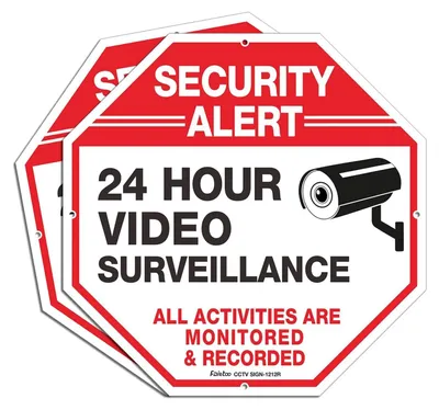 Produktbild von Schild für Videoüberwachung – 30 x 30 cm, Aluminium – 2 Stück