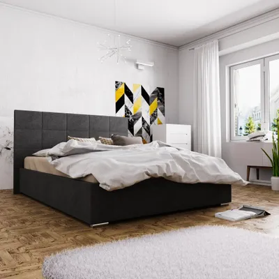 Zdjęcie produktu dla Łóżko małżeńskie 160 x 200 FLEK 4 – czarne