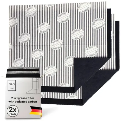 Aktivkohlefilter für Dunstabzugshaube, 2 Stück, 57x47 cm