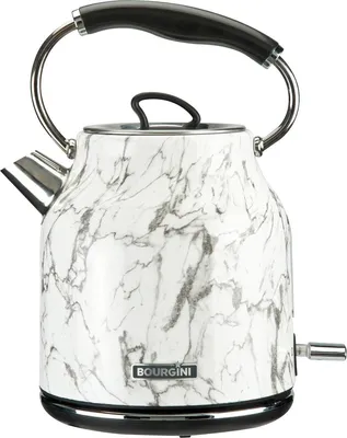 Productafbeelding van Marble Waterkoker retro - Marmerprint - Snoerloos te gebruiken - Metaal - antikalk waterfilter - ruime 1.7L inhoud voor 8 koppen thee - BPA vrij