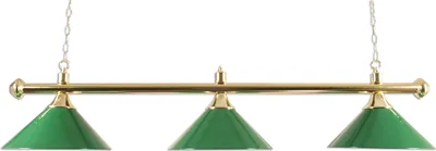 Zdjęcie produktu dla Lampa bilardowa z trzema kloszami mosiądz/zielony