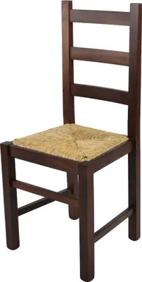 Produktbild von t m c s Tommychairs - Stuhl RUSTICA für Küche und Esszimmer, robuste Struktur aus Buchenholz, in der Farbe Dunkles Nussbraun lackiert und Sitzfläche aus Stroh