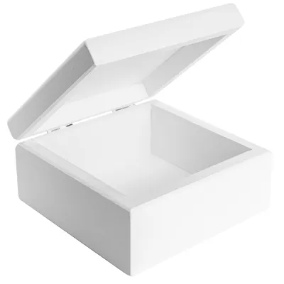 Zdjęcie produktu dla Creative Deco Małe Drewniane Pudełko 10x10x5 cm (+/- 0,5cm)| Szkatułka na biżuterię, prezent |do Decoupage, dekoracji, przechowywania| Białe