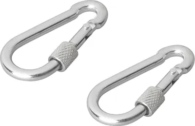 Produktbild von AS 2 Stk. Karabinerhaken Schraubverschluss aus Metall Camping Zelten 6x60mm AS