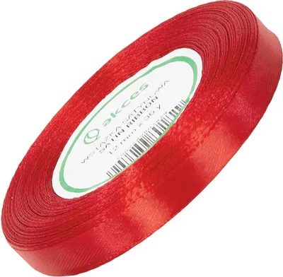 Zdjęcie produktu dla Wstążka satynowa czerwona 12mm - 32mb