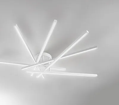 Produktbild von LED-Deckenleuchte 70 W aus mattweißem Aluminium, 4900 lm, dimmbar, CCT 3000-6000 K, modernes Design, IP20 - Perenz
