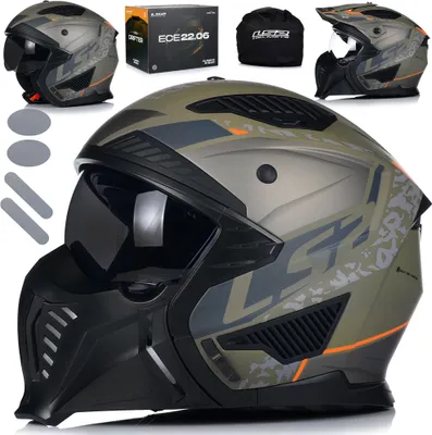 Image de Casque moto LS2 OF606 Drifter Devor Matt Sand-06, taille L